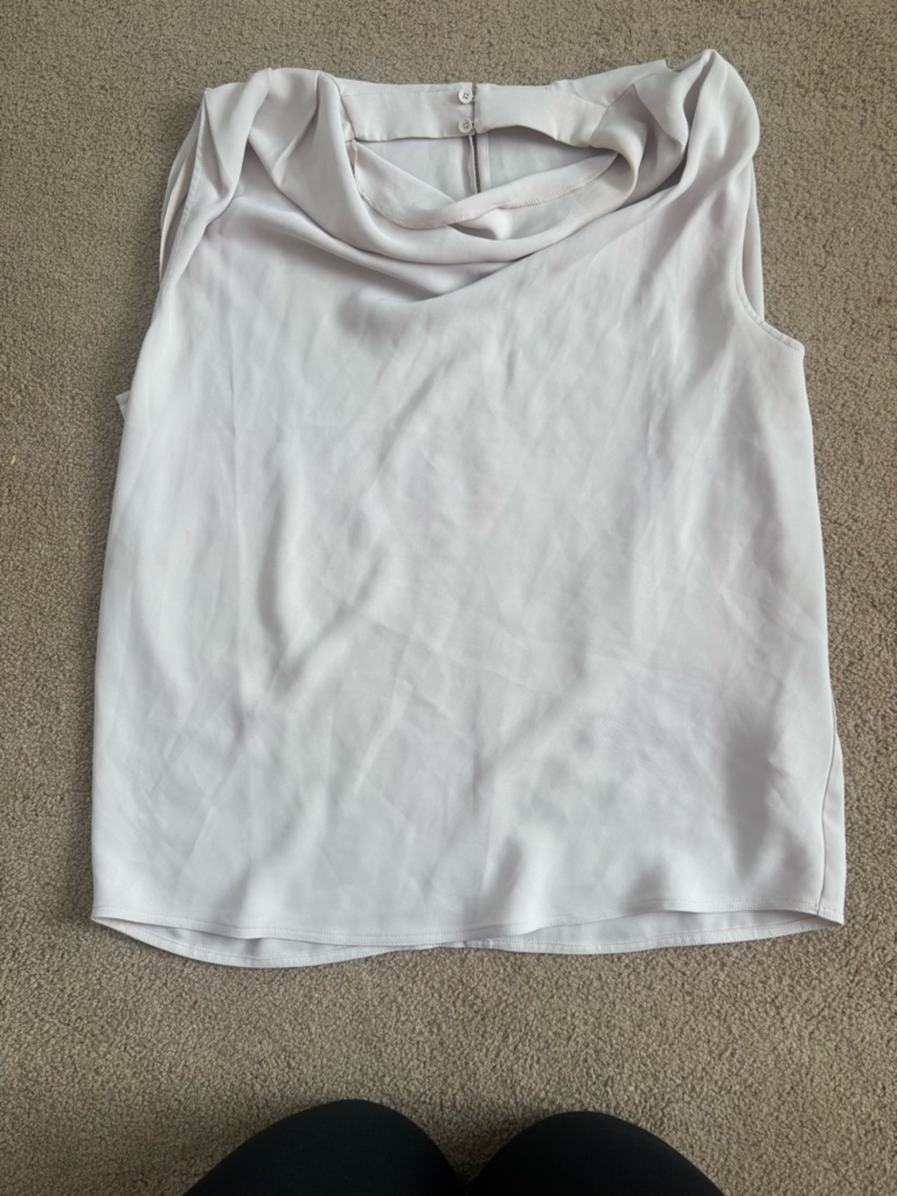 Babaton Light Gray Draped Cowl Neck Sleeveless Camisole